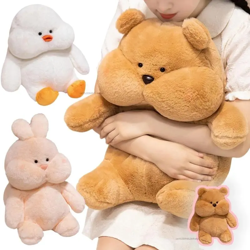 Classic Cute Series 100% New High-Quality Cartoon Plush Toys - About 23cm to 45cm Pink Rabbit/Duck/Bear Stuffed Soft Dolls, No Excessive Promotions, Stress Relief Birthday Gifts for Girls