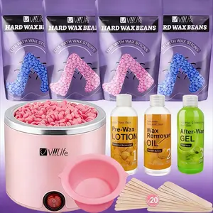 Viilife Wax Warmer Set, 200ML Wax Heater with Pre-Wax & Post-Wax Oil, Full Body Hair Removal, Suitable for Men & Women, 110v Voltage