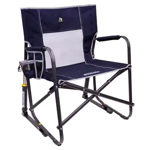 GCI Outdoor Freestyle Rocker XL Heavy Duty Folding Rocking Camping Chair, Blue NEW SALES