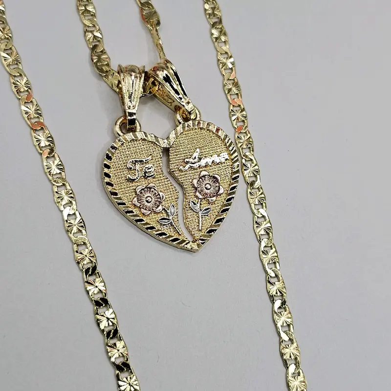TE AMO HEART  pink fashion chain regular style 18"inches 24"inches available