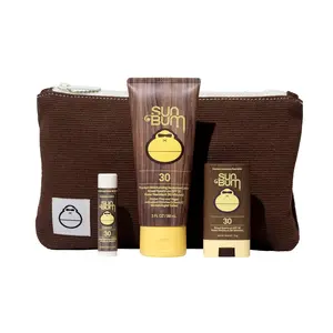 Sun Bum Road Tripper Travel-Sized Sun Care Pack - Body Care, SPF 30 Broad Spectrum UVA/UVB Coverage, Sunscreen Lotion, Face Stick, Lip Balm, Hawaii 104 Act Compliant, TSA Friendly