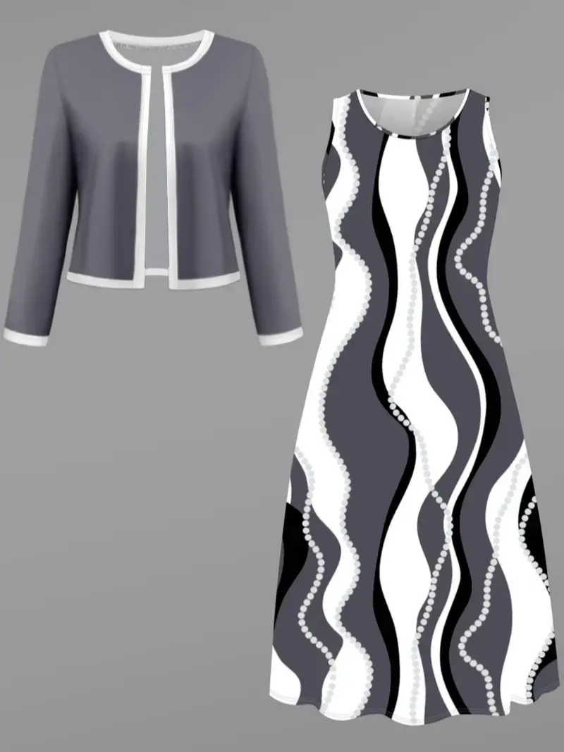 black dress and white cardigan - TikTok Shop