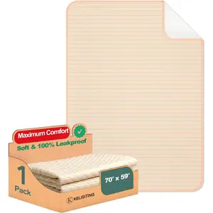 King Size Bed Pads for Incontinence Washable Waterproof, 71" x 59" (Pack of 1) - Reusable Large Colored Cotton Pee Pads for Adults, Elderly, Pet, 4-Layer Underpads for Sofa,Furniture -