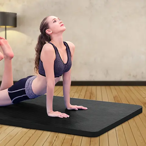 8mm Extra-Thick Solid Anti-Slip Yoga Mat with Strap - Unisex Adults' Heavy Duty Yoga Equipment, Workout Equipment for Home Gym, Pilates, Exercise & Fitness Essential