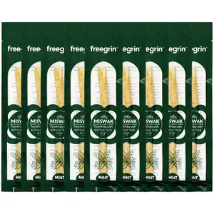 Freegrin Natural Miswak Sticks Toothbrush - Vacuum Sealed Mint Flavor from Original Authentic Arabic Plants- for Healthy Gums, Teeth, and Fresher Breath,Oral, Traditional, Cleanser