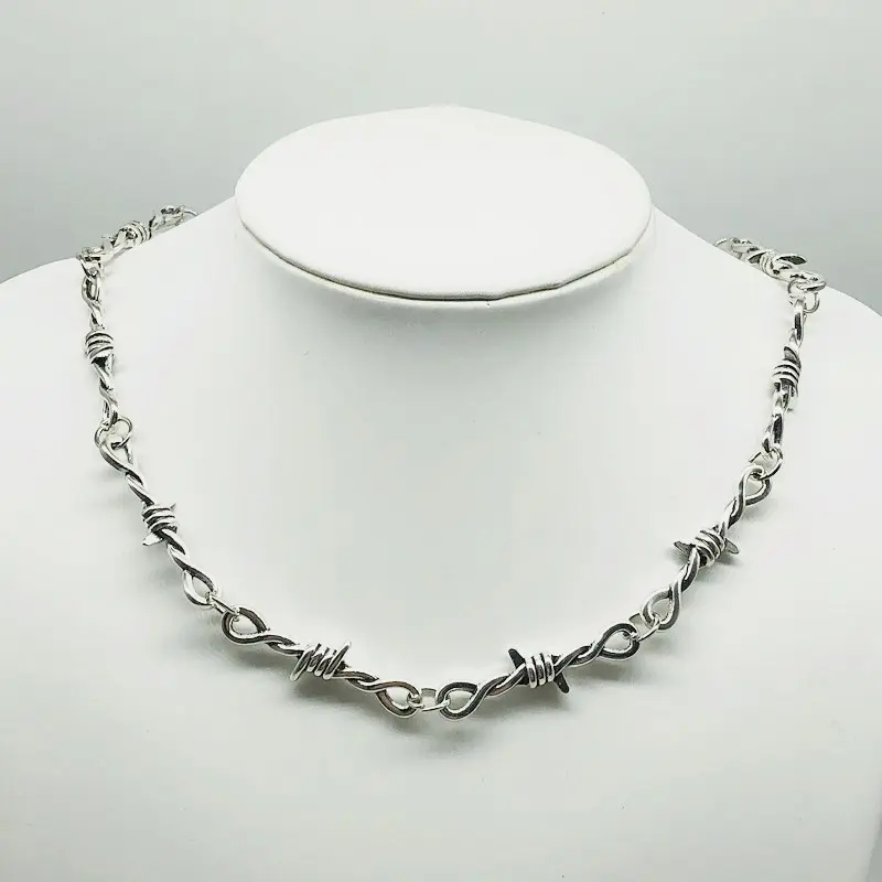 Hip-Hop Gothic Punk Style Barbed Wire Thorn Necklace