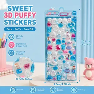 3D Candy Stickers, Cute Relief Stickers for DIY Decor, Student Stationery, Waterproof and Reusable, Strong Adhesive, No Residue