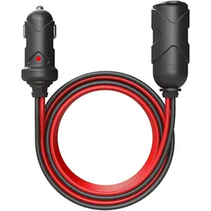 Waveports GC019 15A 14AWG 12V Adapter, Heavy-Duty Cigarette Lighter Plug, and Male to Female Socket With 12-Foot Extension Cord