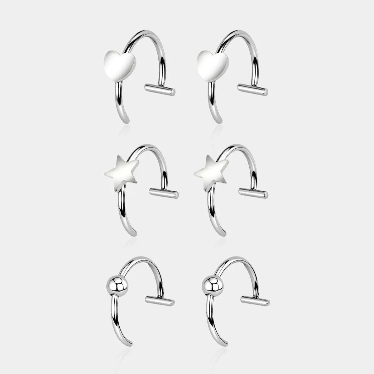 6Pcs Faux Lip Rings