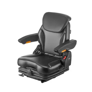 fathersdaygift VEVOR Universal Forklift Seat, Tractor Suspension Seat with Adjustable Back, Armrest, Headrest Safety Belt, Secure Fold Down Tractor Seat with Micro Switch, Lawnmower Seat for Skid Loader Bulldozer