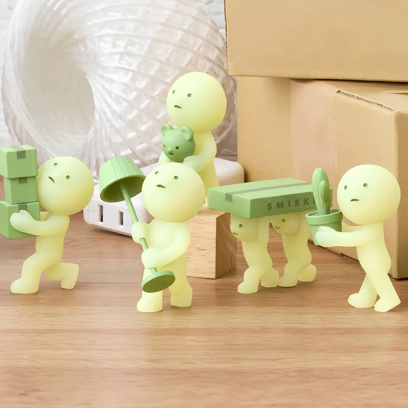 Smiski Moving Series Glow in The Dark Blind Box | Collectible Mini Figure | Kawaii Mystery Surprise Gift