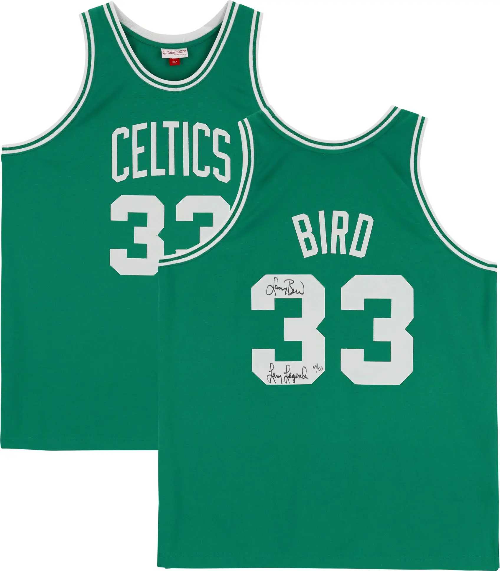Larry Bird Boston Celtics Autographed Green Mitchell & Ness 1985-1986 Authentic Jersey with "Larry Legend" Inscription- Limited Edition of 133 - Fanatics Authentic Certified