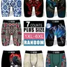 RANDOM-7PCS Men's Plus Size Graphic, Stretch Boxer Briefs, Underwear Set, Moisture-Wicking, Anti-Chafing, Quick-Dry, Casual Sporty Style, 1XL-6XL