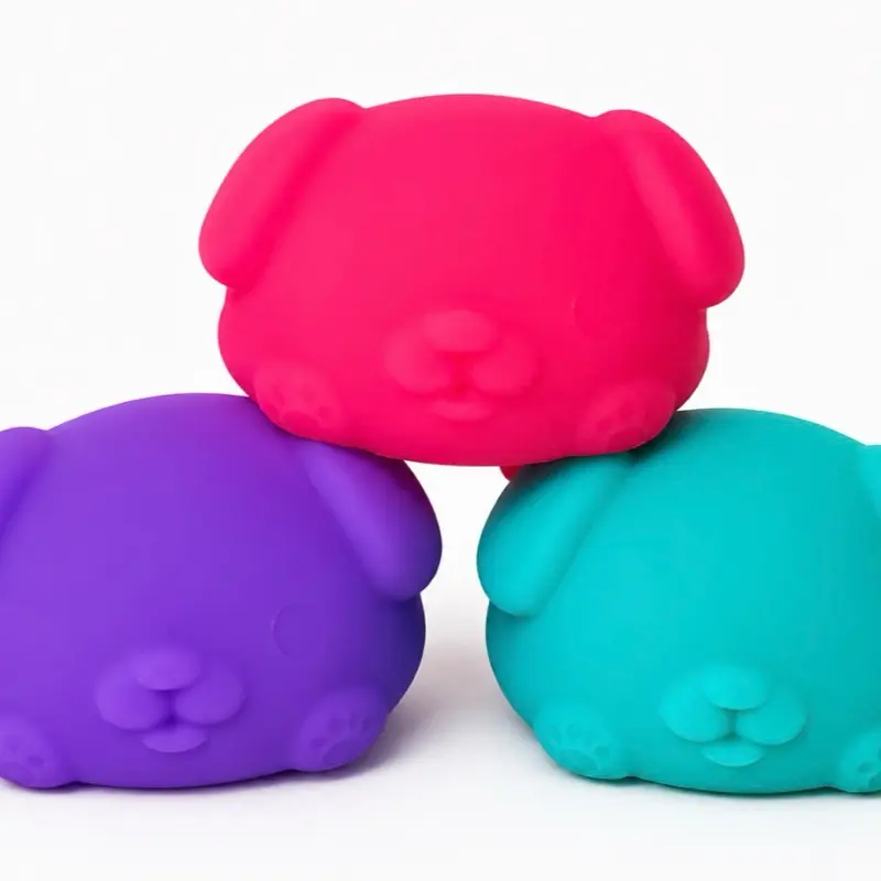 3-Pack Squishy Funky Pups, Stress Relief Toy for Anxiety & Relaxation RANDOM COLORS
