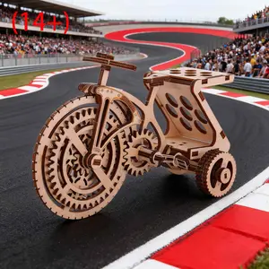 DIY 3D Wooden Bicycle Model Kit, Beechwood, Perfect for Ages 14+, DIY Assembly Puzzle, Christmas Halloween Gift, Hobbyist Craft
