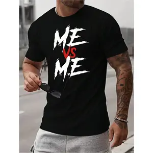 [100% Cotton] T - Shirt With "ME VS ME" Graphic, Inspirational Self - Challenge Design, Unique Motivational Apparel T-Shirt For Men And Women