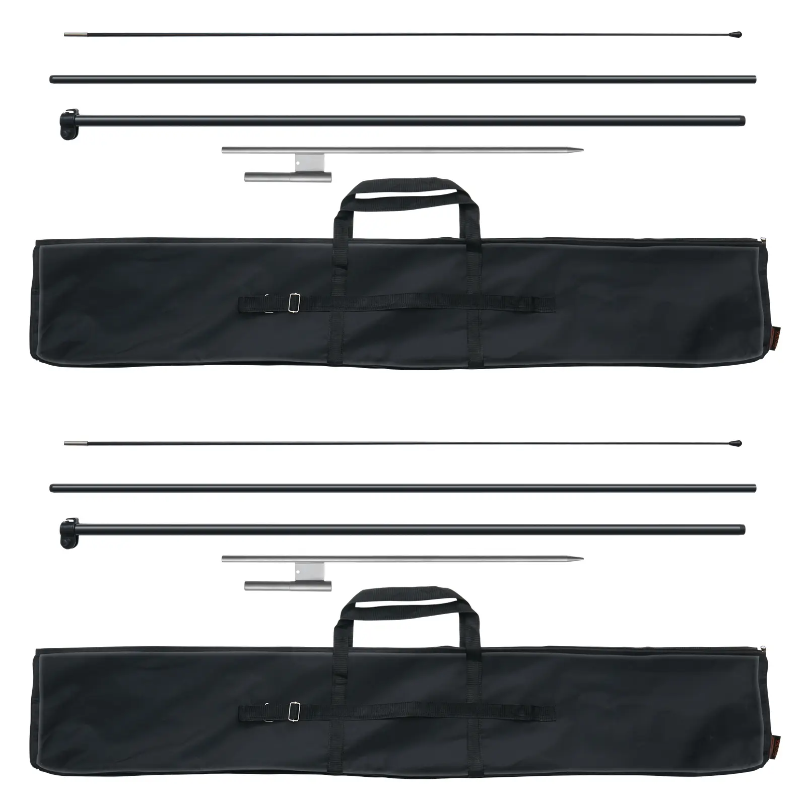 【DealsForYouDays】VEVOR Feather Flag Pole Kit 2 Packs Swooper Flag Pole 12.7 ftSign Flag Poles for Business Advertising Flags Outdoorwith Ground Stakes and A Carrying Bag (Flag Not Included) Aluminum Banner