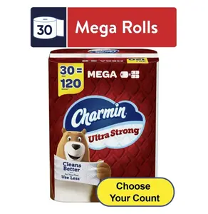 Charmin Ultra Strong Toilet Paper Mega Roll, 242 Sheets per Roll, 30 Count Pack Bath Wipes Tissue