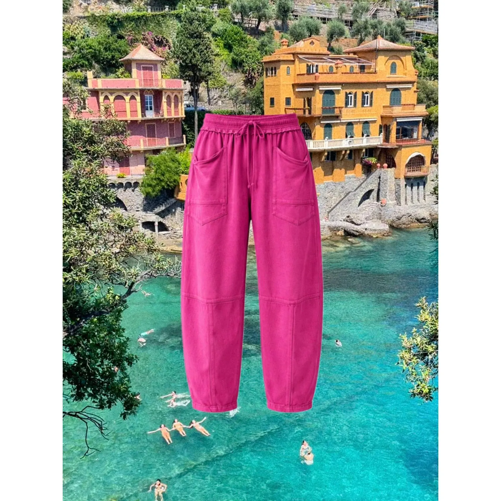 "DRAGON FRUIT DREAM" Barrel Pant
