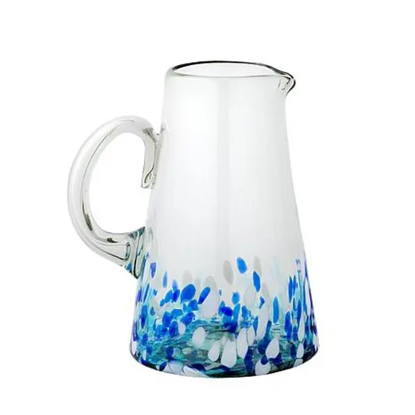 10 Strawberry Street Bahia Handblown Mexican Glass Pitcher