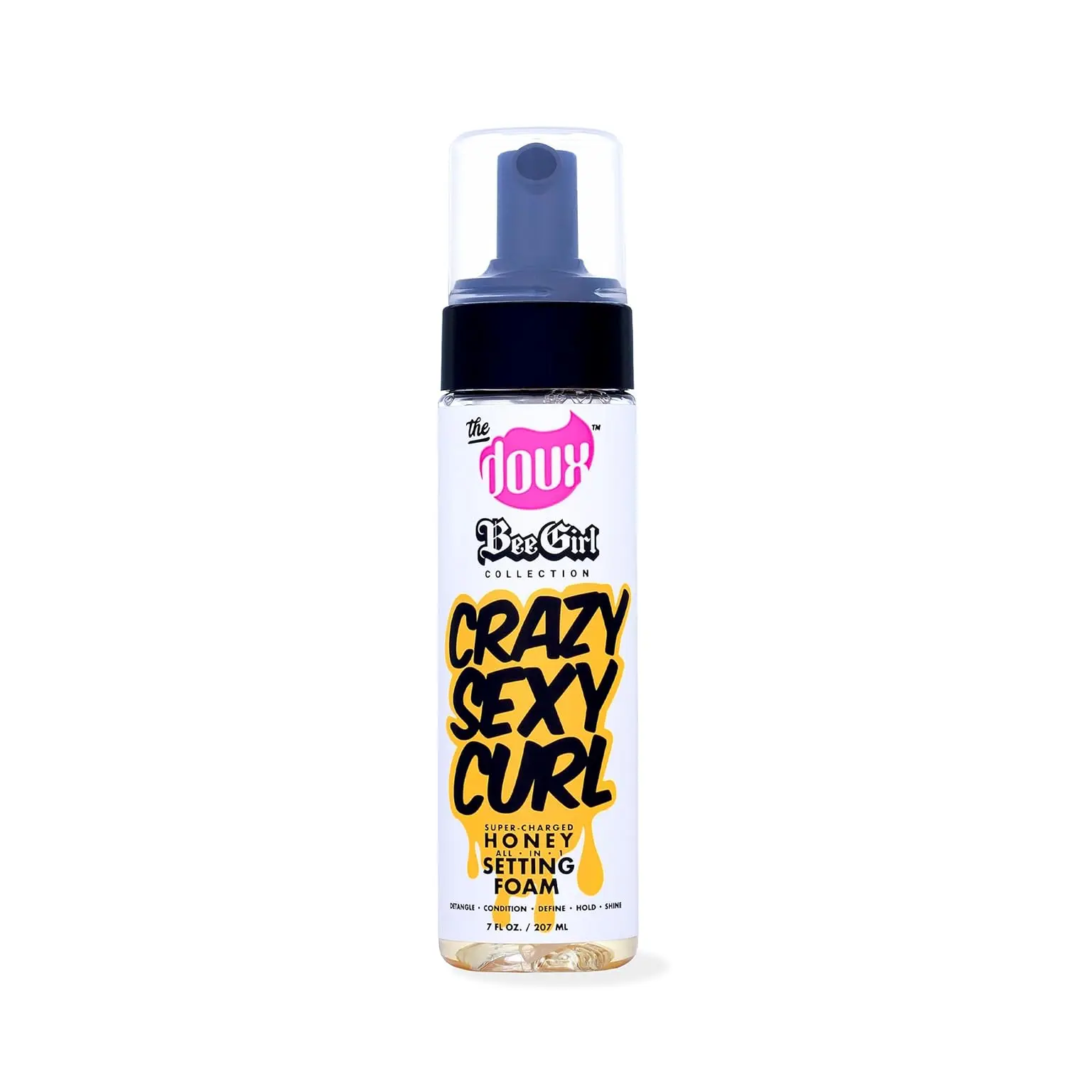 The Doux CRAZYSEXYCURL Honey Setting Foam - Hydrating Lightweight Curly Hair Mousse, Frizz Control, Detangler, Soft Curl Definer