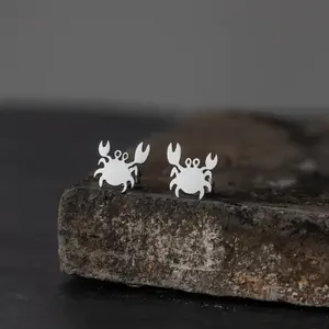 Stainless Steel Crab Stud Earrings