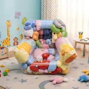 DIY Transparent Doll Sofa Cover - PVC Plush Toy Storage and Display Rack