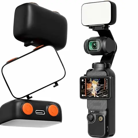 Portable Dimmable LED Fill Light Camera Accessory for Pocket 3, 1 Fill Light, 800mAh Cordless Rechargeable, 3 Adjustable Color Temperatures (6500K), 2 Inches, 12-Month Support, Vlogging Filming Video Recording Equipment