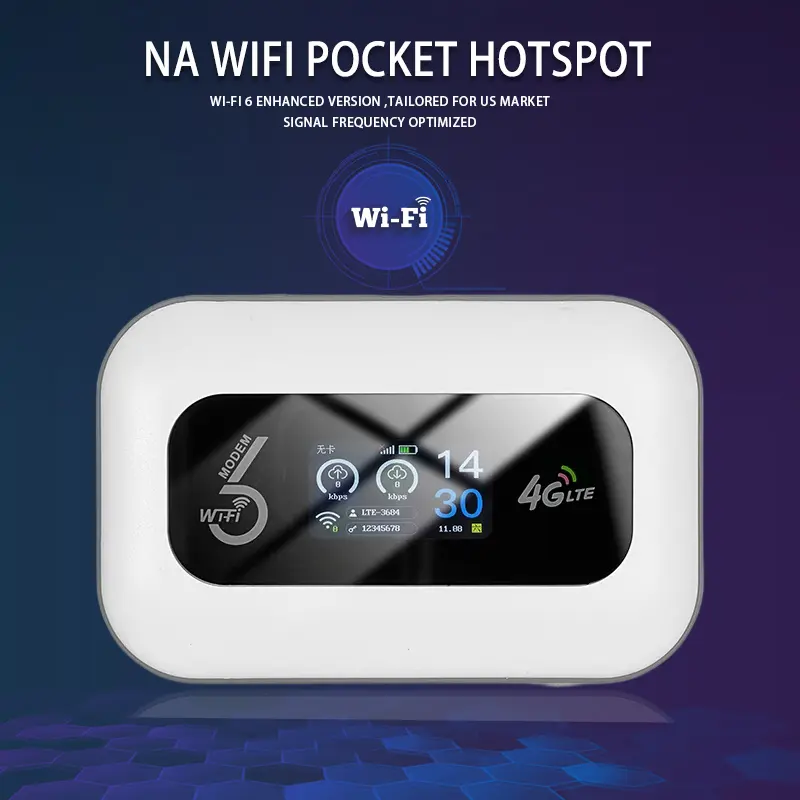 Portable 4G LTE WiFi6 Hotspot with SIM Card Required and LED Screen Delivering High Speed Internet Up to 286Mbps Multi Device Support and Long Battery Life Best for Travel Road Trips Remote Work Students and Family Connectivity