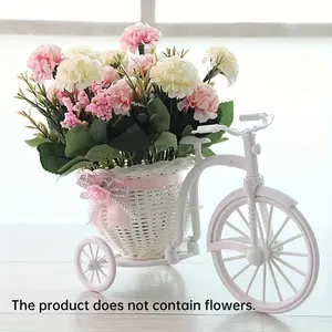 Bicycle Design Vase without Flower, 1 Count Bicycle Shaped Flower Basket, Home Decor for Living Room, Desk, Or Shelf Display, Table Decor