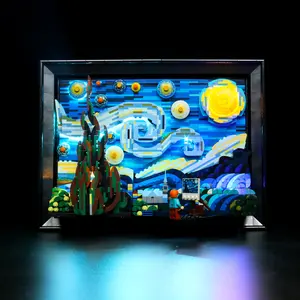 BrickBling LED Light Kit for LEGO Vincent van Gogh Starry Night 21333 – DIY Lighting Set & Art Display Upgrade for Collectors & LEGO Fans