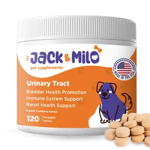 Jack & Milo Urinary Tract Support for Dogs — 120 Tablets | Cranberry, D-Mannose & Natural Herbs | Vet-Approved | USA Made