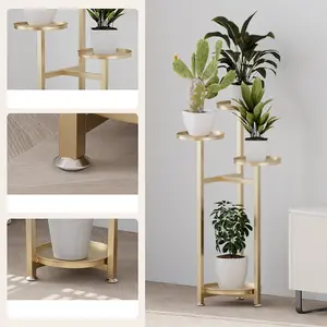 Plant Stand Indoor, Multi-Layer Plant Stands For Indoor Plants With Anti-slip Feet, Corner Plant Stand, Tiered Plant Stands, Tall Planter Holder Shelf Gold-80/100/120cm high
