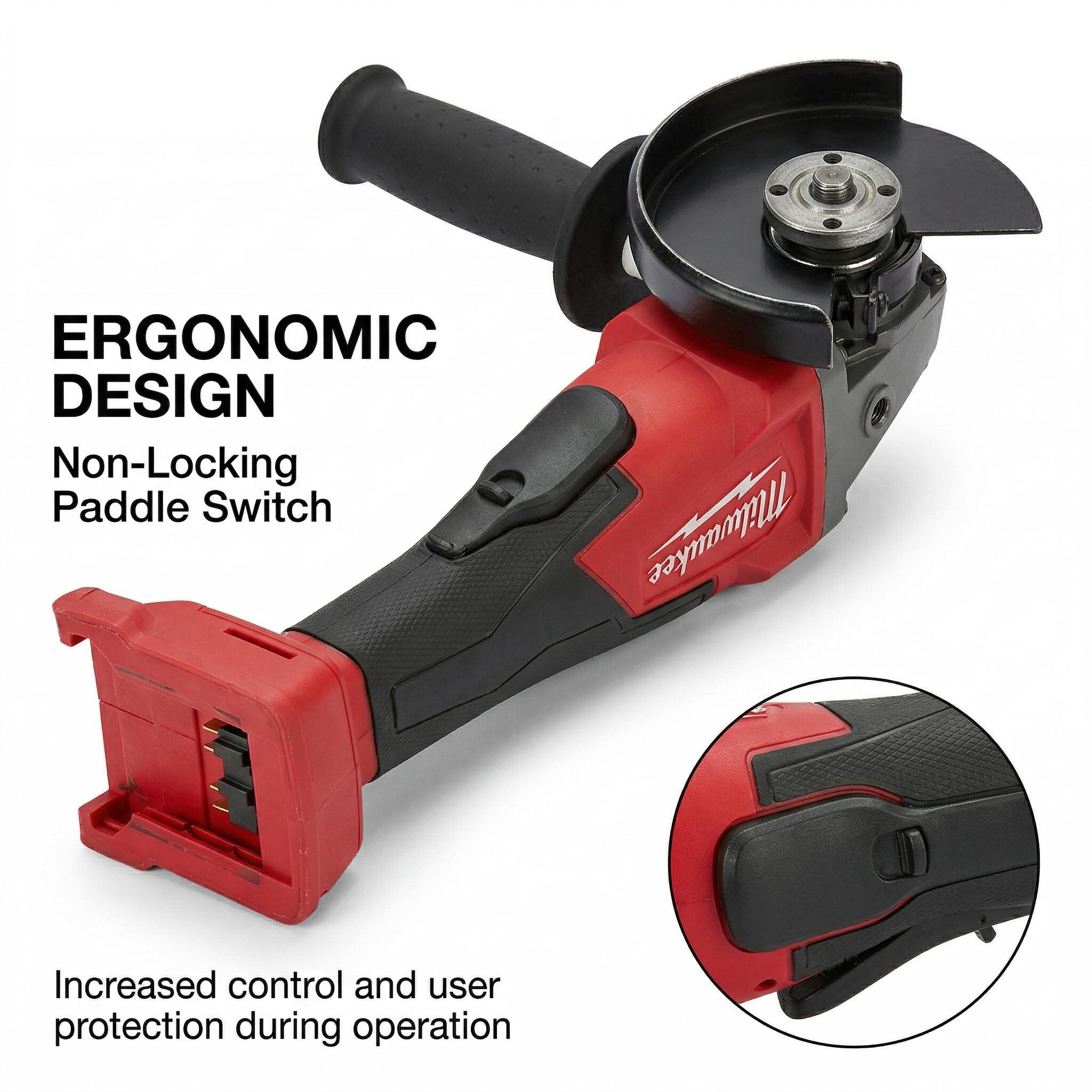 Milwaukee M18 125mm Brushless Angle Grinder With Battery And Charger For Metal Cutting Grinding  power torque powertools spindle durable tool Cordless