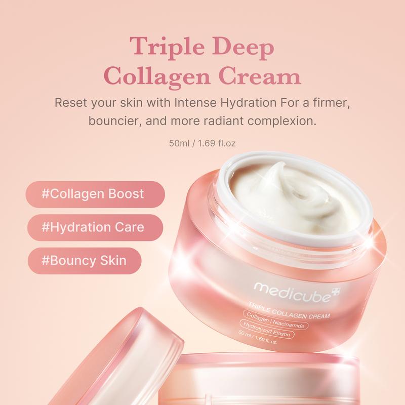[medicube] Triple Collagen Cream (Collagen+Hyaluronic Acid+Niacinamide+Shea Butter) l Hydrating Moisturizer