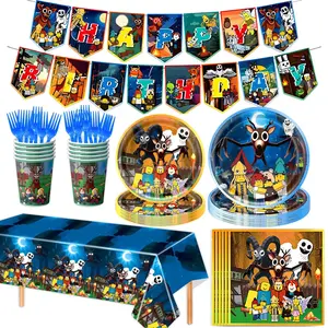 New 7-Piece Set Game 99 Nights in the Forest Theme Birthday New Year Party Supplies Scene Cloth, Perfect for Celebrations and Events