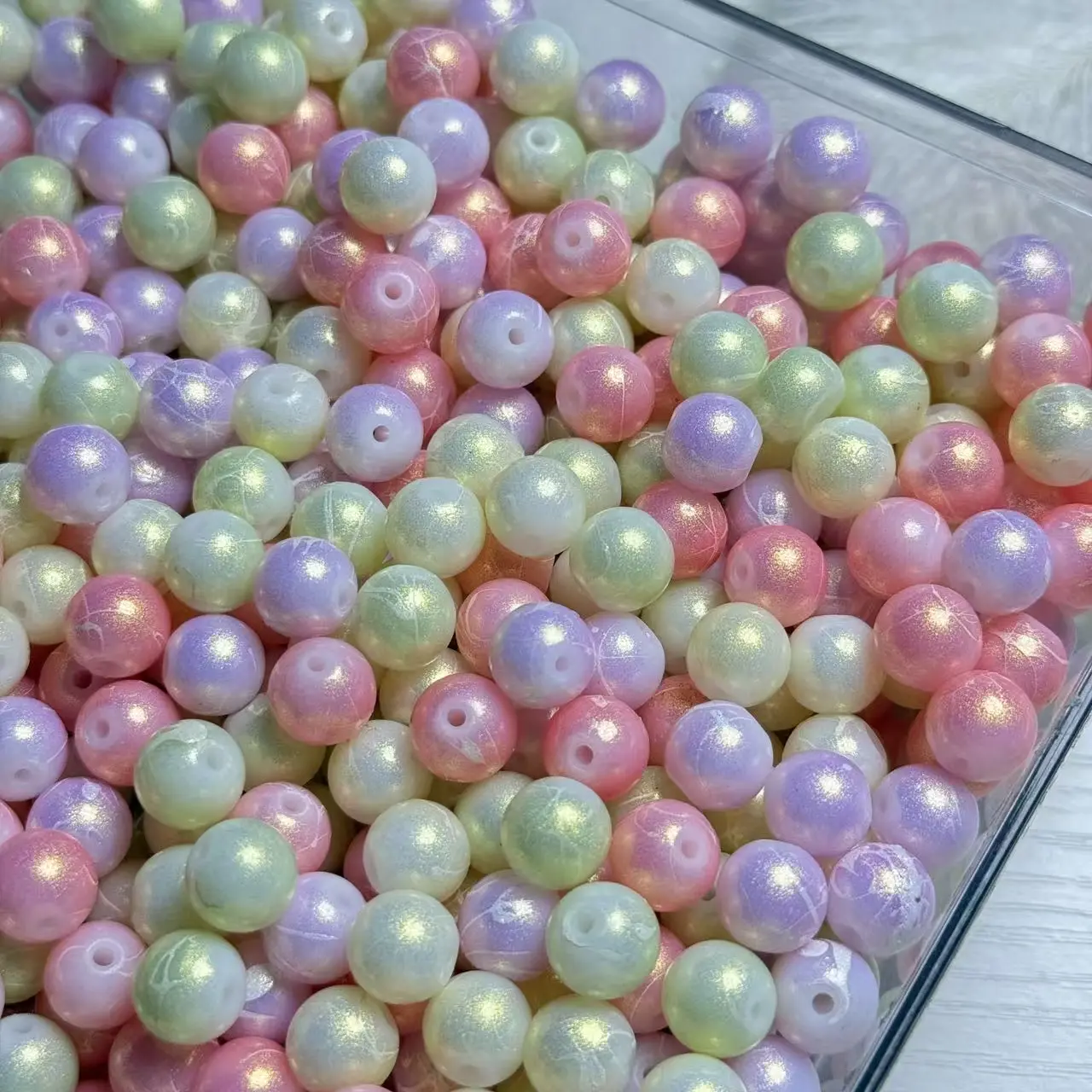 【A208】10mm Candy Color Glass Beads 50ml