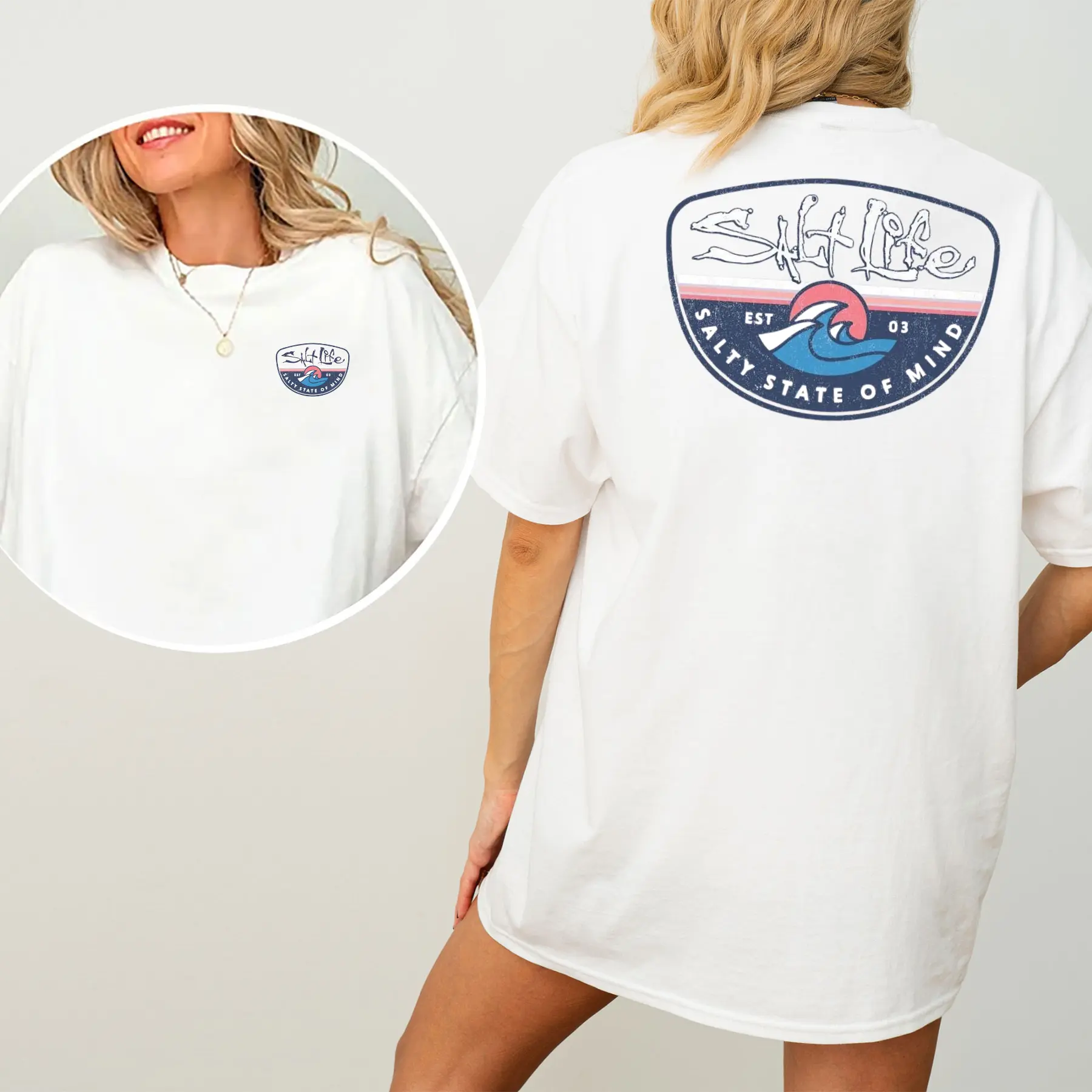 Salt Life 2-Side T-Shirt, Beach Vacation Graphics T-Shirt, Summer Outfits, Women's Gifts, Casual Womenswear, Unisex