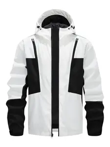 Men’s Thick Double-Sided Warm Jacket with Full Zip Closure, Patchwork Color Block Design, Machine Washable Polyester Fiber, Suitable for Camping, Hiking, and Outdoor Activities, Durable Casual Non-Stretch Fabric new york men stylish spring regular fit hea