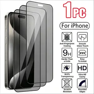 Privacy Tempered Glass Screen Protector for iPhone 16 15 14 & Samsung S24, Fingerprint Proof Screen Protector, Privacy Protection, Fingerprint Resistant, Dust-Free Bubble-Free, Military-Grade Shatterproof Protection screen protector outdoorfun