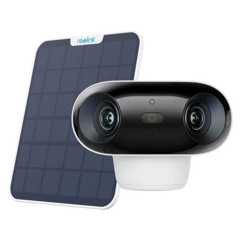 Reolink Argus 4 Pro Security Camera 4K with 180° Blindspot-free Solar Panel Kit, 4K Color Vision Day and Night,  dual-band Wi-Fi 6, IP66 weatherproof