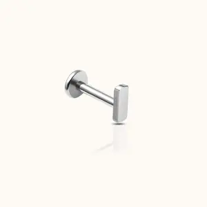 Petite Bar Threadless Labret Titanium Flat Back Earring