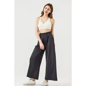 Stretch Yoga Knit Wide Leg Palazzo Pants