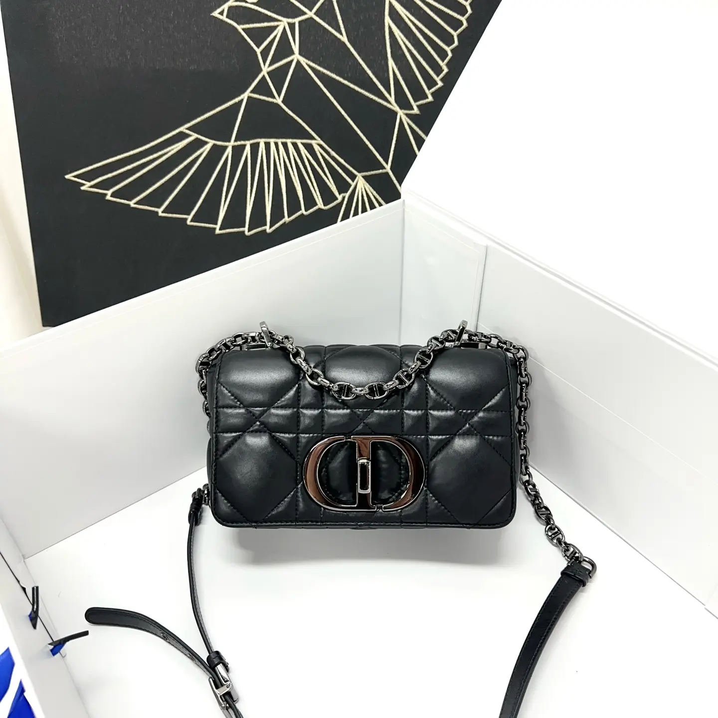 Pre-owned Dior Black Quilted CD Logo Chain Shoulder Purse‑0710qiqi 22282917