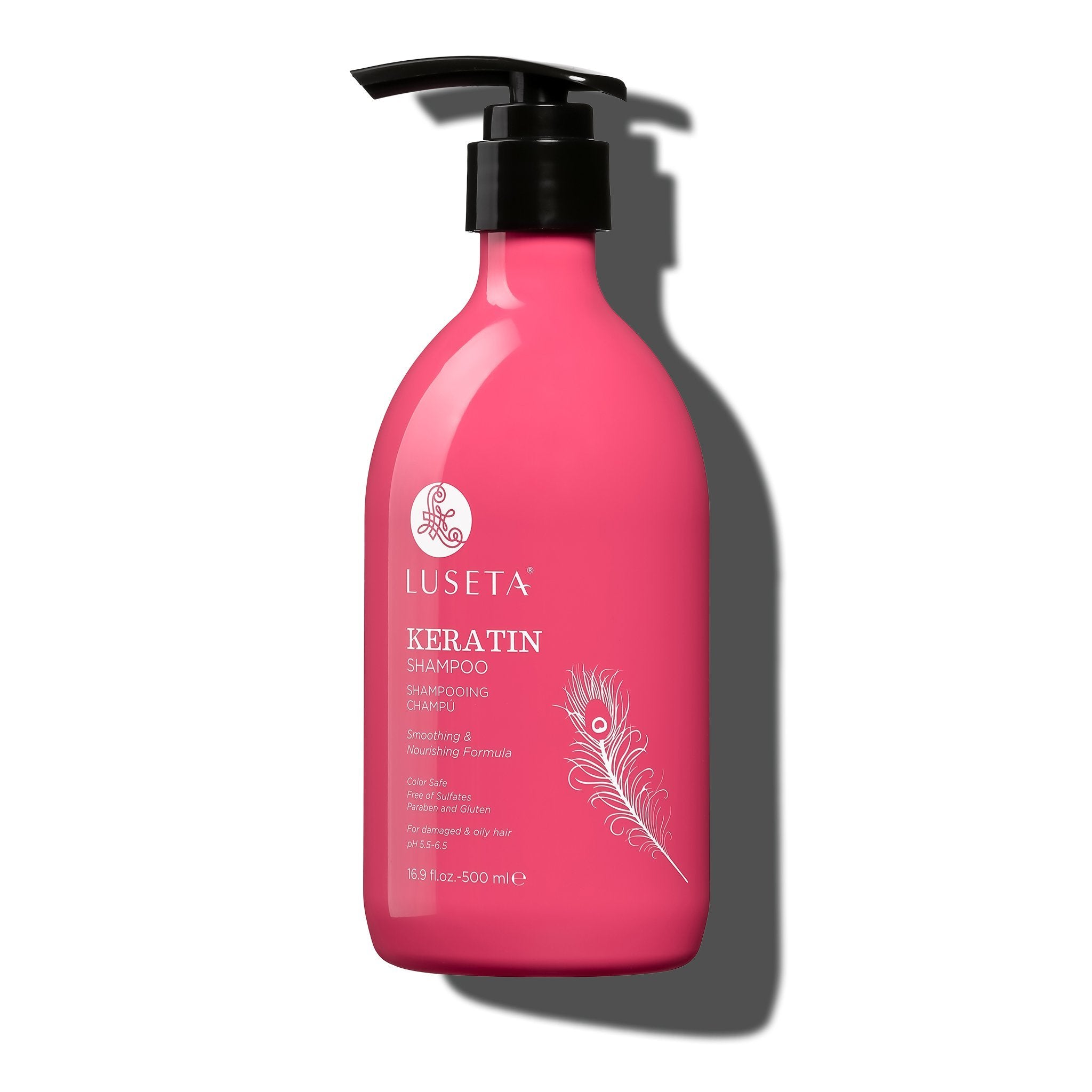 Luseta Keratin Shampoo for Dry Damaged Hair, Smoothing & Nourishing for Color Treated Hair