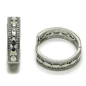 White gold filled huggie hoops