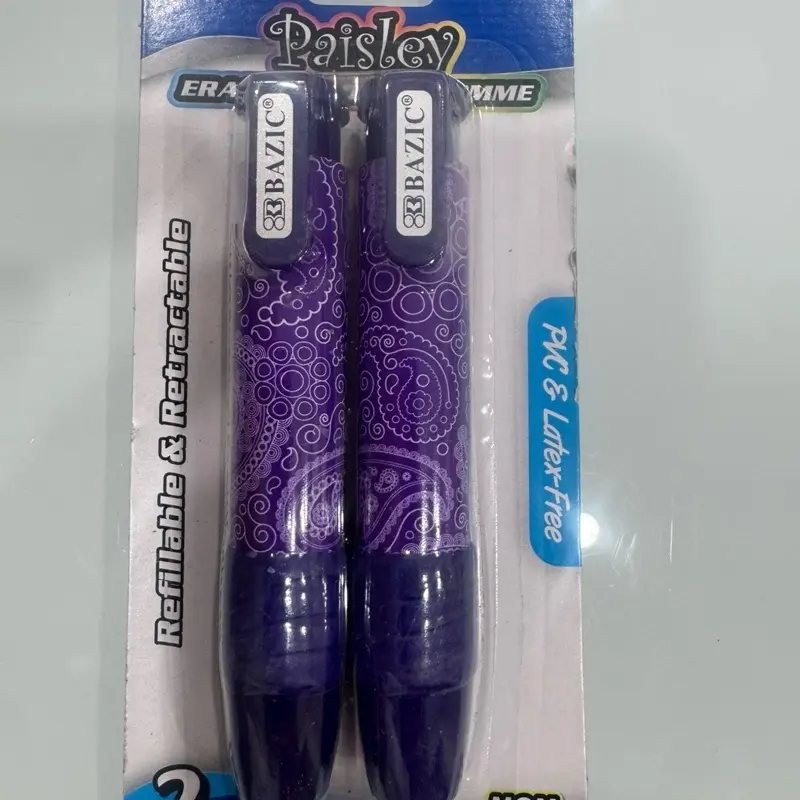 BAZIC Paisley Retractable Stick Erasers (2/Pack