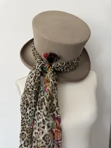 Mad Hatter Top Hat Removable Scarf Authentic
