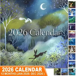 2026 Moon Phase Calendar, January to December, 7.7 X 15.4 Inches, Fun Wall Planner, Office Organizer, Christmas Prank Gift, Adult Elephant Present