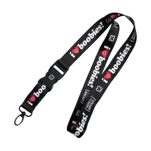 i love boobies! Lanyard - Shadow Red